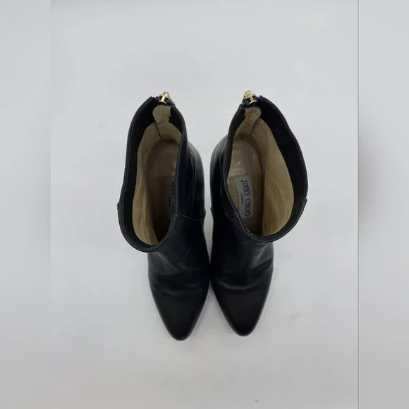 Jimmy Choo Designer Leather Ankle Boots Heel Women Sz 4.5